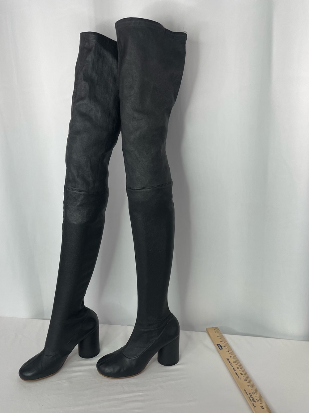 Maison Martin Margiela Line 22 Black Leather OTK Boots 39.5 Italy